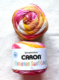 Caron Cinnamon Swirl Cakes Yarn 227g : Acrylic : Tangerine Twist - 1 cake