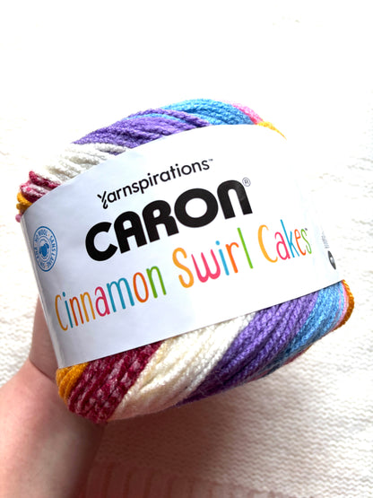 Caron Cinnamon Swirl Cakes Yarn 227g : Acrylic : Jellybeans - 1 cake