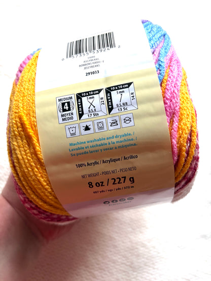 Caron Cinnamon Swirl Cakes Yarn 227g : Acrylic : Jellybeans - 1 cake