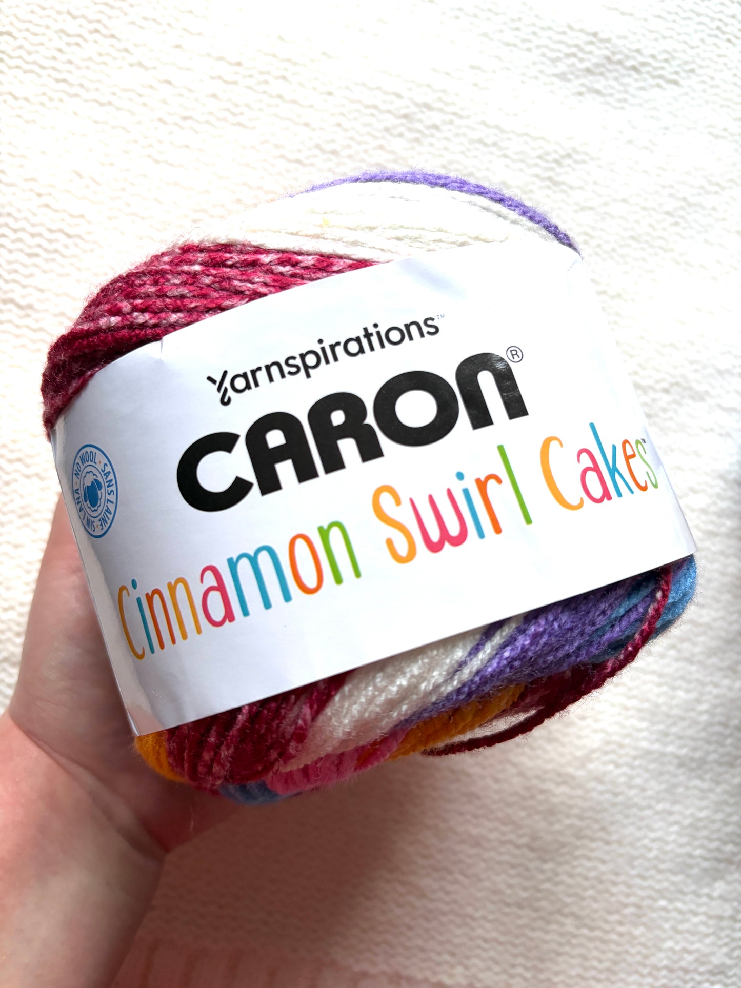 Caron Cinnamon Swirl Cakes Yarn 227g : Acrylic : Jellybeans - 1 cake