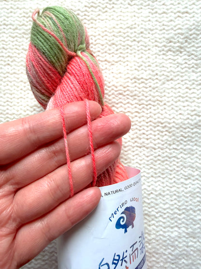 1 Skein x 100g Cashmere Wool Blend Gradient yarn : 19 Watermelon Vine