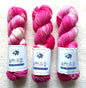 1 Skein x 100g Cashmere Wool Blend Gradient yarn : 15 Raspberry & Cream