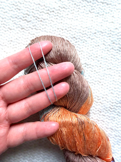 1 Skein x 100g 100% Silk Gradient yarn : Pure Silk : 05 Golden Hour Horizon