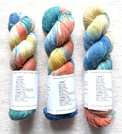 1 Skein x 100g Cashmere Wool Blend Gradient yarn : 14 Vintage Tapestry