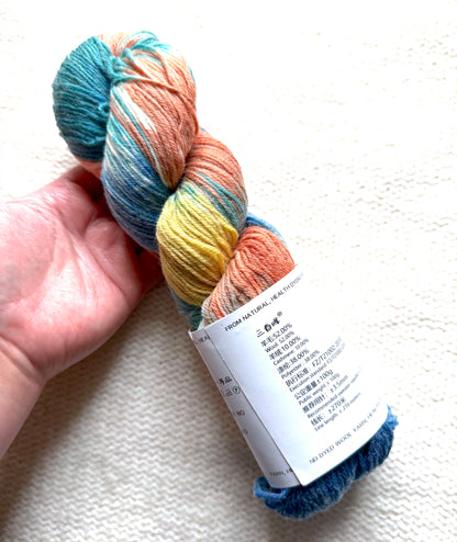 1 Skein x 100g Cashmere Wool Blend Gradient yarn : 14 Vintage Tapestry