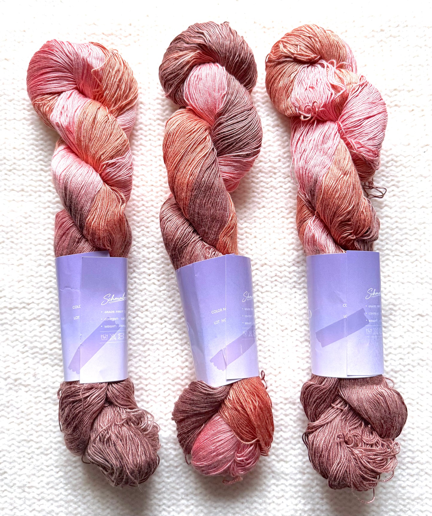 1 Skein x 100g 100% Silk Gradient yarn : Pure Silk : 04 Terracotta Sienna