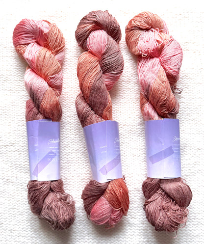 1 Skein x 100g 100% Silk Gradient yarn : Pure Silk : 04 Terracotta Sienna