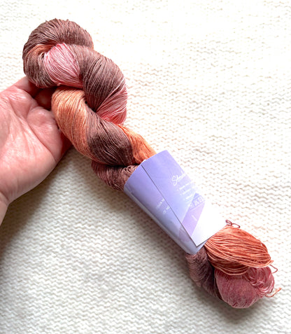 1 Skein x 100g 100% Silk Gradient yarn : Pure Silk : 04 Terracotta Sienna