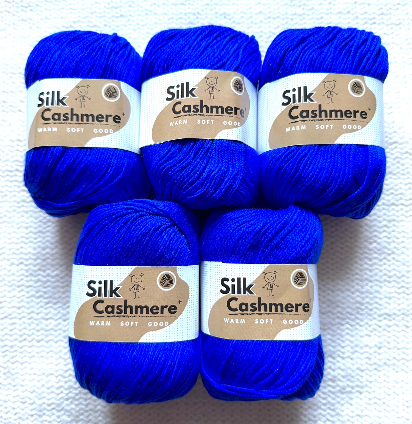 5 balls x 50g Cashmere Silk yarn : 60% Cashmere + 40% Silk : 28 Royal Sapphire