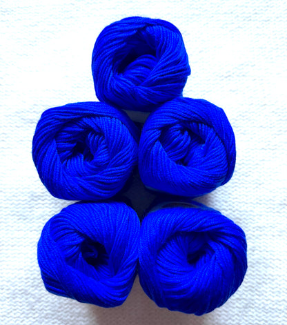 5 balls x 50g Cashmere Silk yarn : 60% Cashmere + 40% Silk : 28 Royal Sapphire