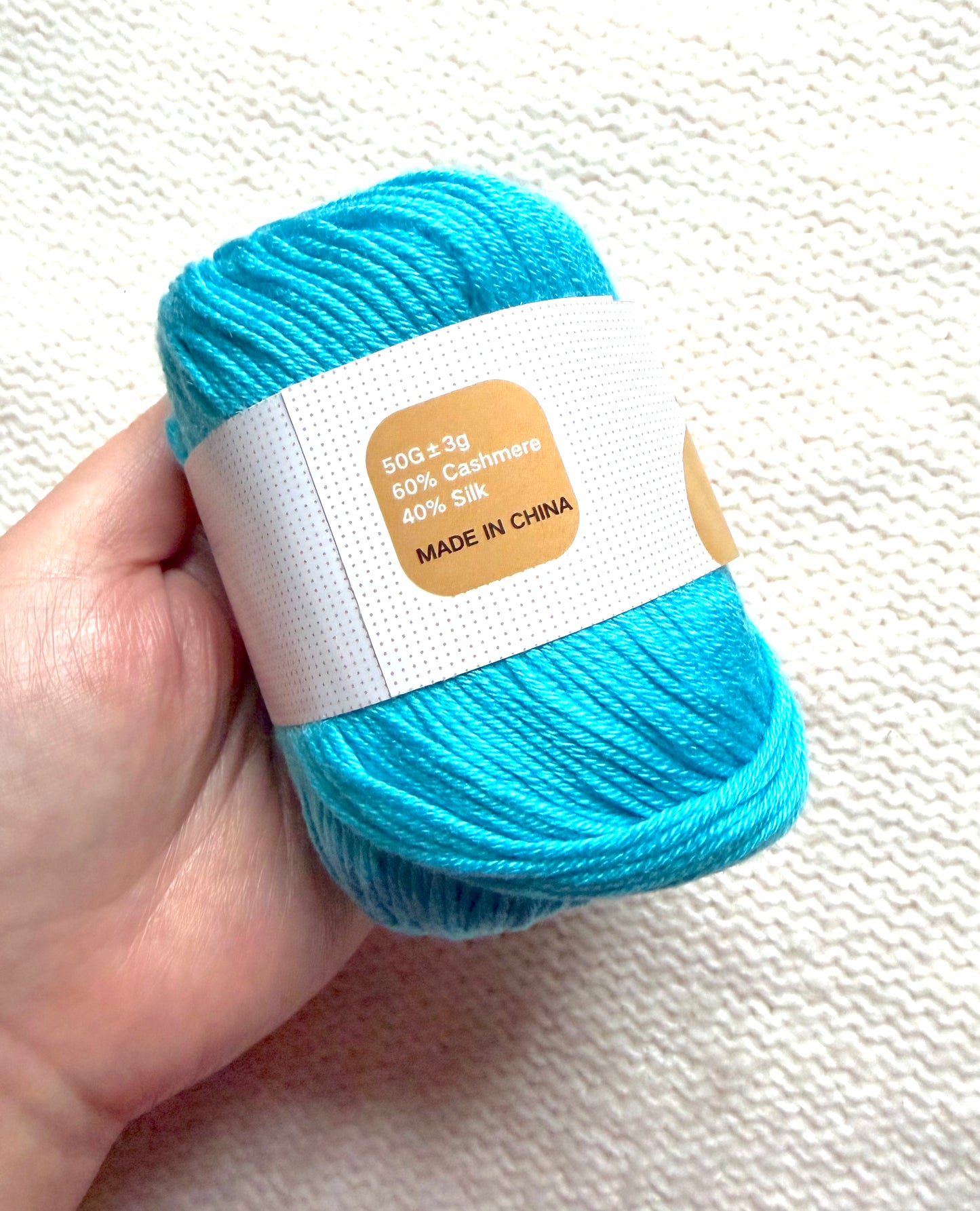 5 balls x 50g Cashmere Silk yarn : 60% Cashmere + 40% Silk : 27 Caribbean Blue
