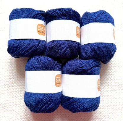 5 balls x 50g Cashmere Silk yarn : 60% Cashmere + 40% Silk : 39 Dark Navy