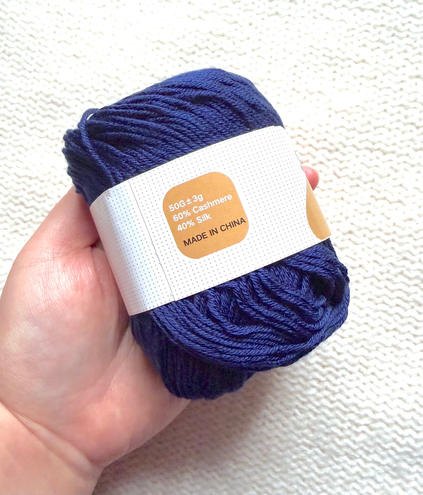 5 balls x 50g Cashmere Silk yarn : 60% Cashmere + 40% Silk : 39 Dark Navy