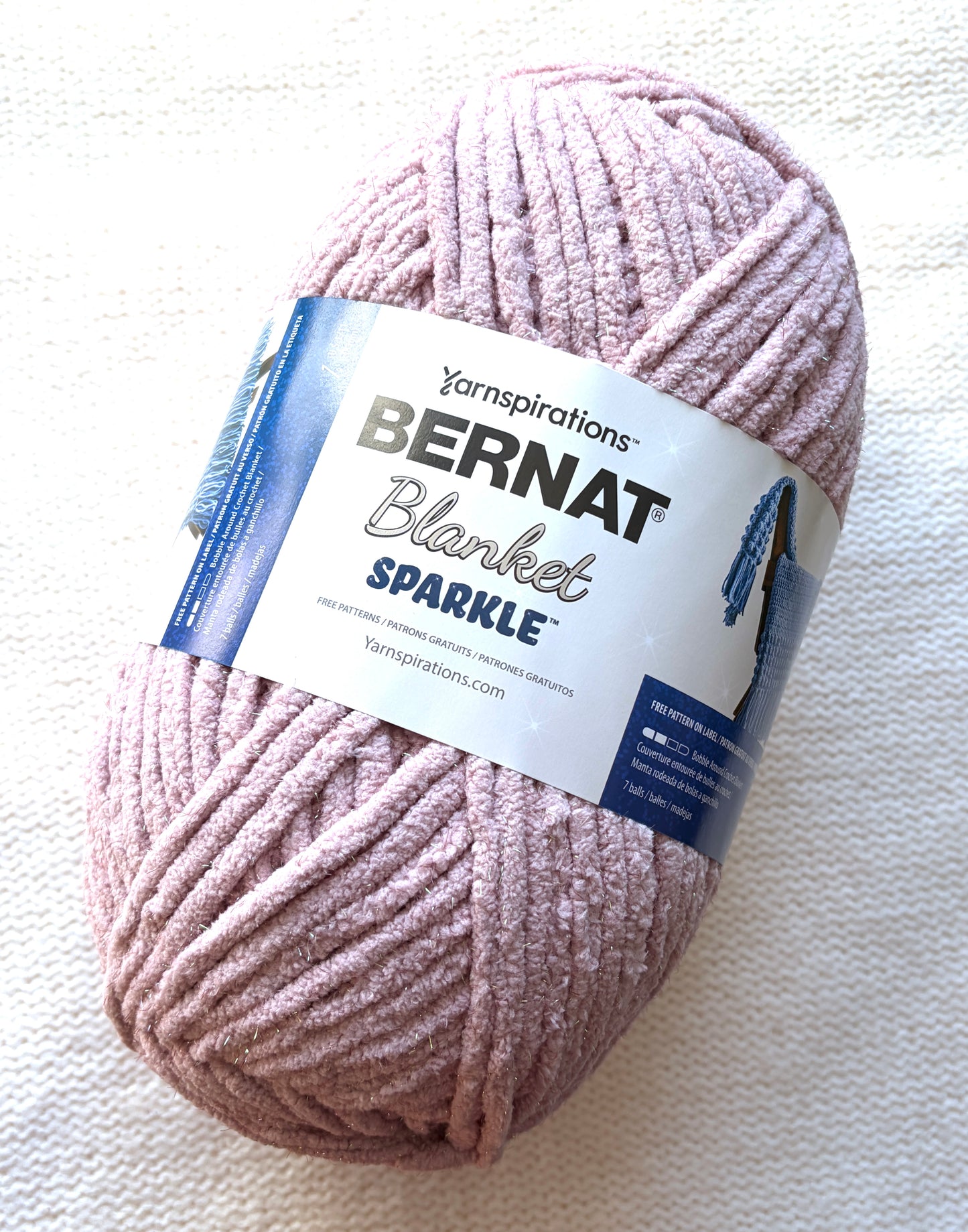 2 balls x Bernat Blanket Sparkle Yarn 300g : Fig