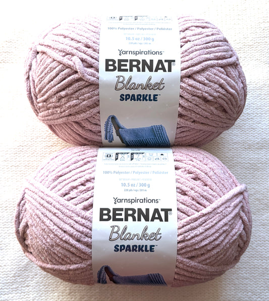 2 balls x Bernat Blanket Sparkle Yarn 300g : Fig