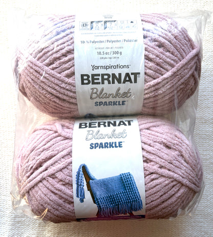 2 balls x Bernat Blanket Sparkle Yarn 300g : Fig