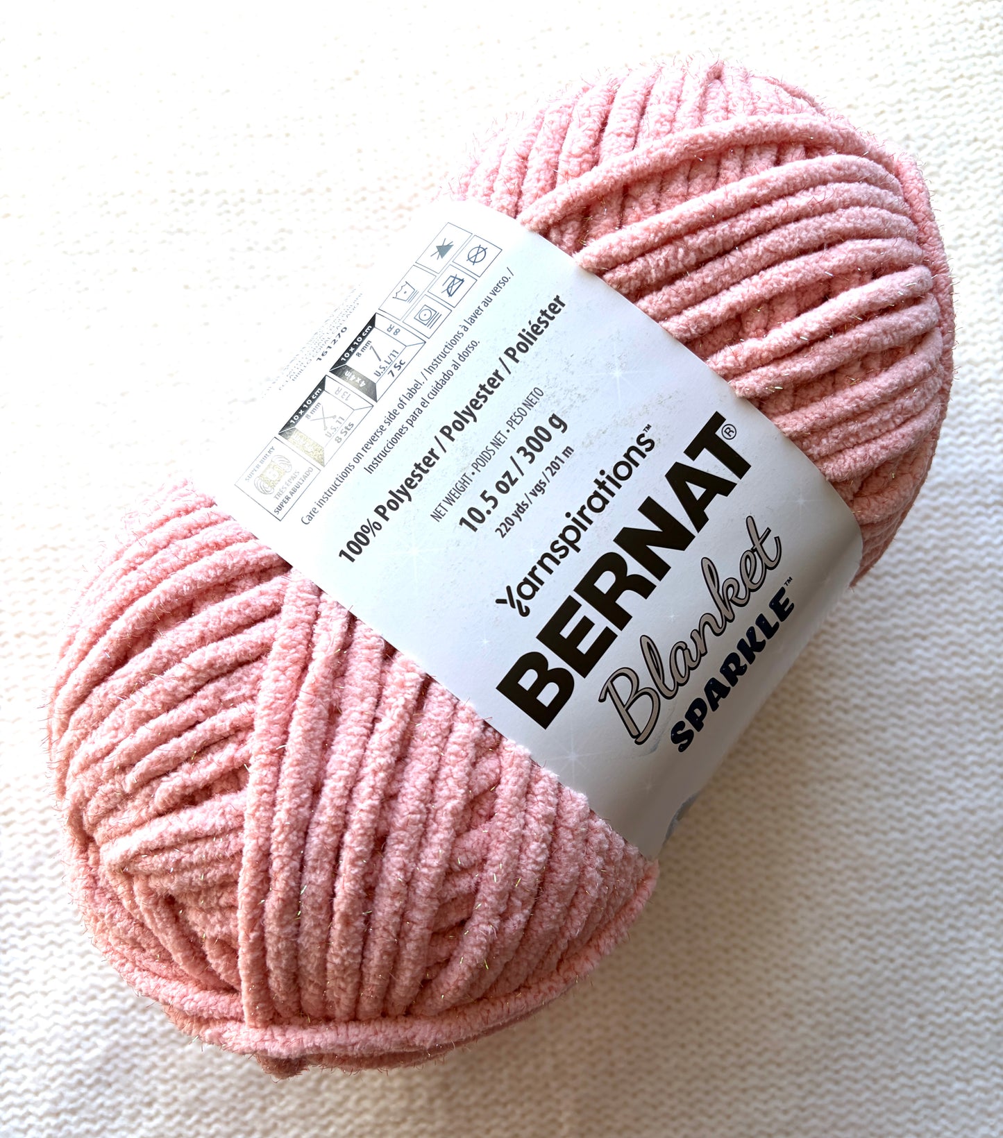 2 balls x Bernat Blanket Sparkle Yarn 300g : Sparkle Muted Coral