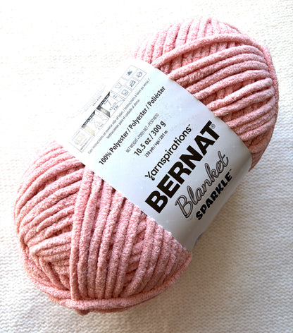 2 balls x Bernat Blanket Sparkle Yarn 300g : Sparkle Muted Coral