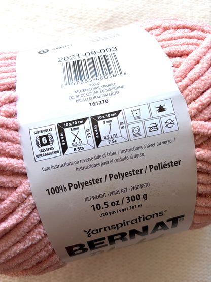 2 balls x Bernat Blanket Sparkle Yarn 300g : Sparkle Muted Coral