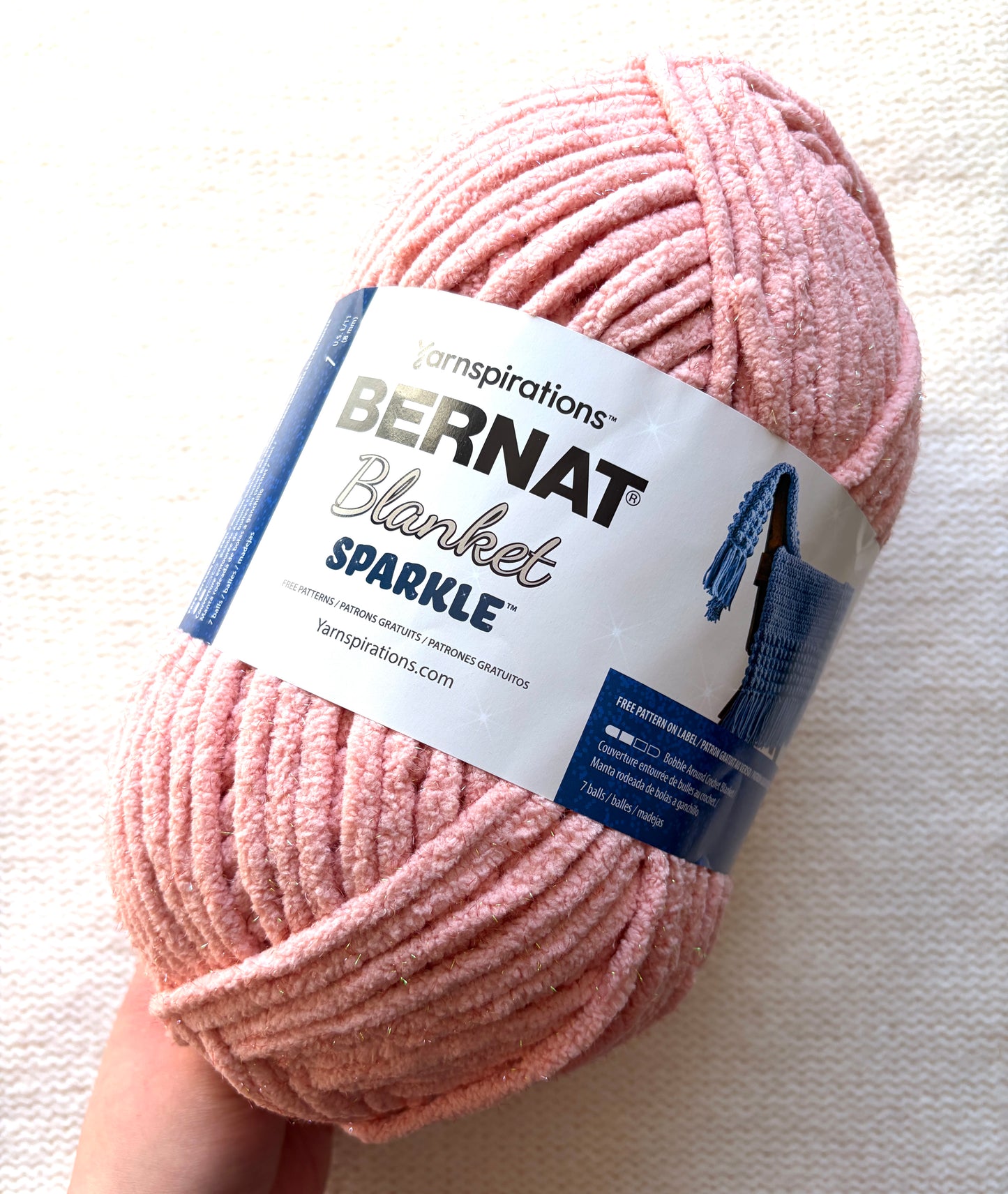 2 balls x Bernat Blanket Sparkle Yarn 300g : Sparkle Muted Coral