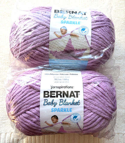 2 balls x Bernat Blanket Sparkle Yarn 300g : Planetary Purple Sparkle