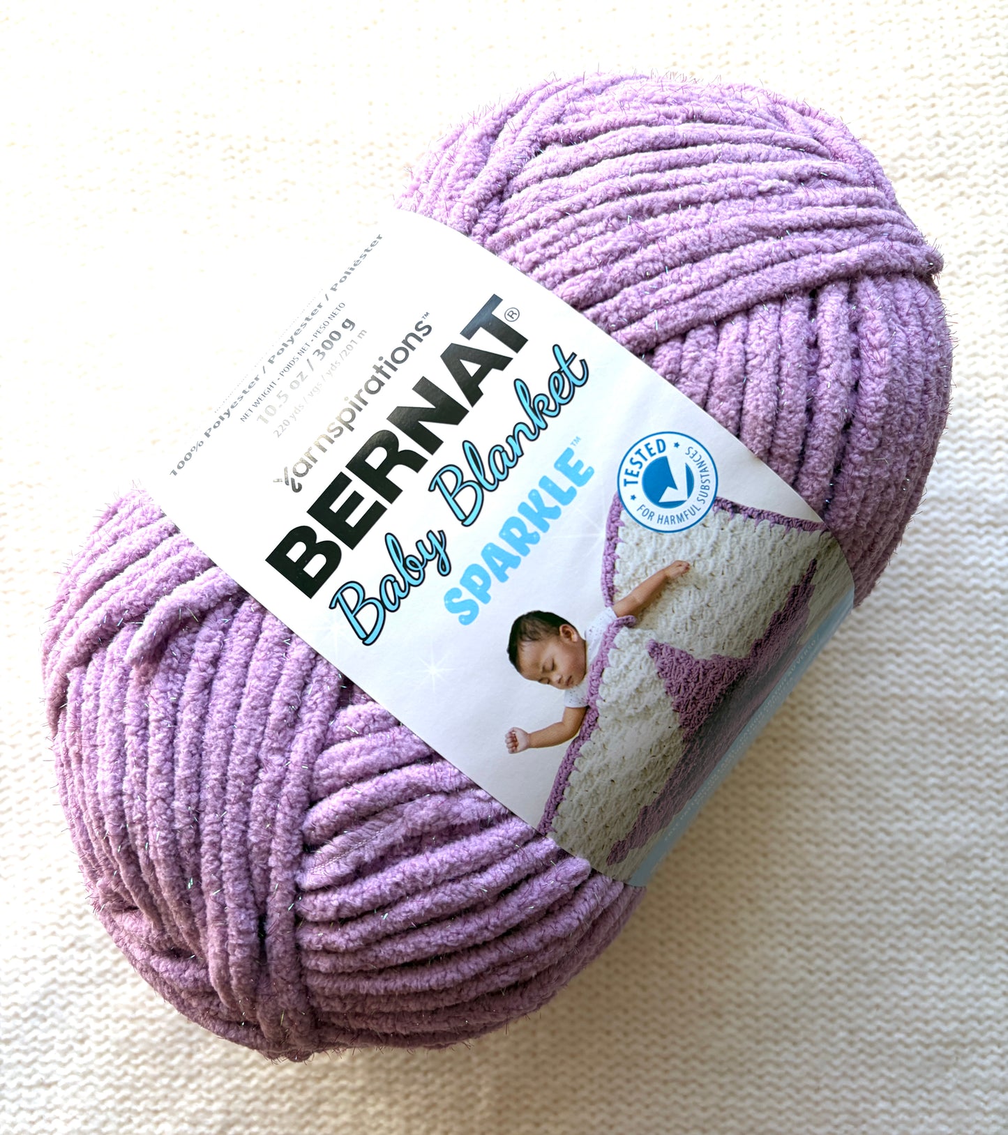 2 balls x Bernat Blanket Sparkle Yarn 300g : Planetary Purple Sparkle