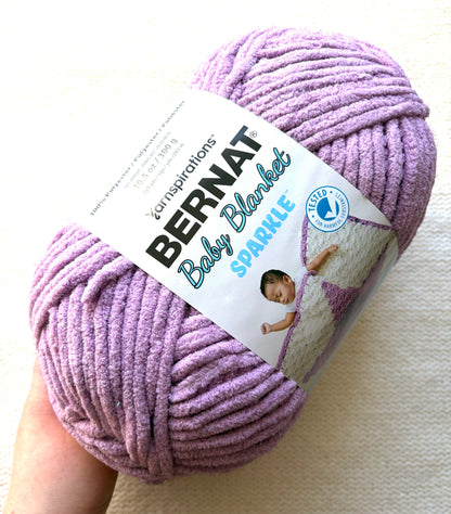 2 balls x Bernat Blanket Sparkle Yarn 300g : Planetary Purple Sparkle
