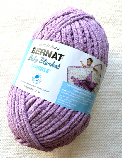 2 balls x Bernat Blanket Sparkle Yarn 300g : Planetary Purple Sparkle