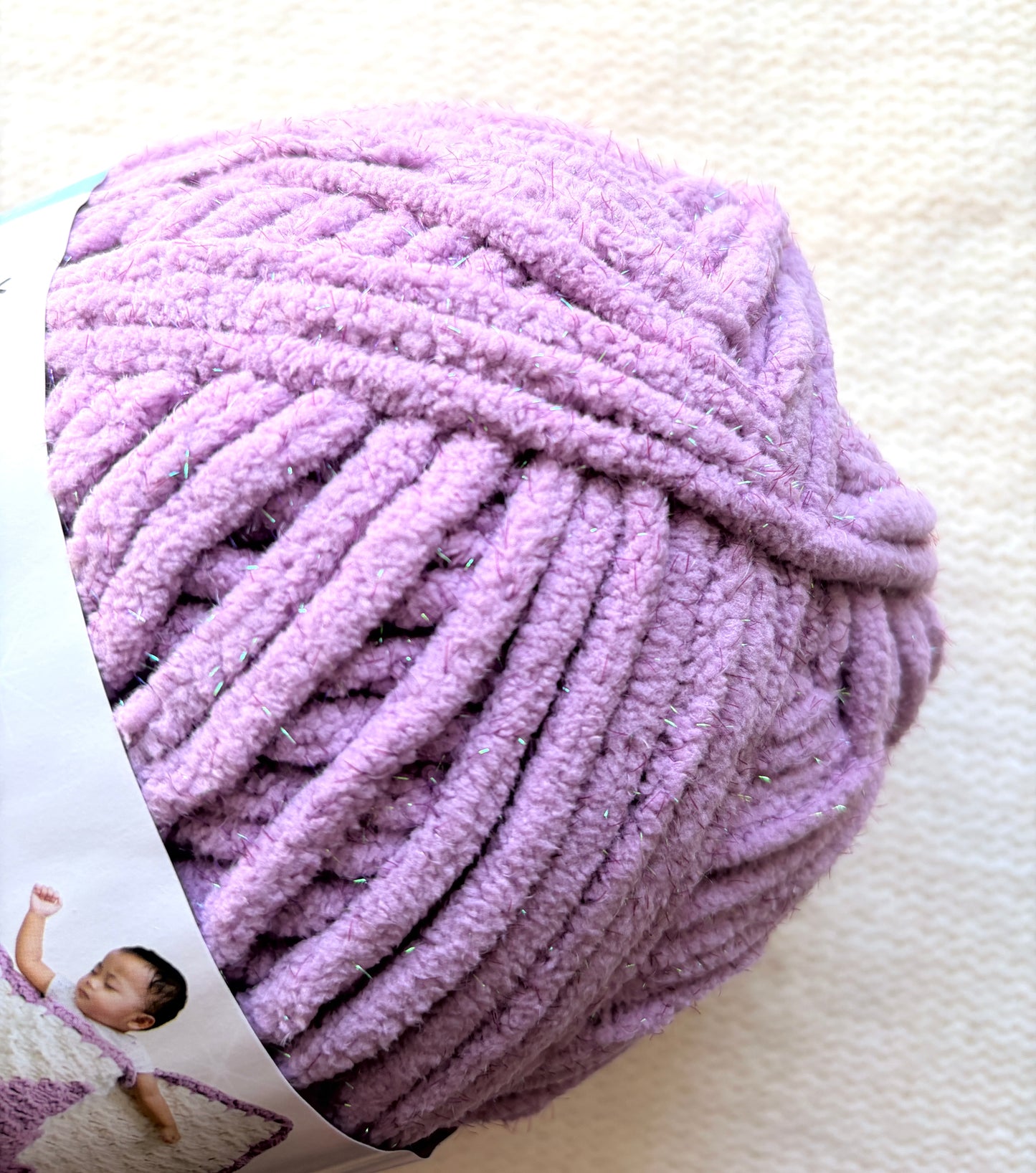 2 balls x Bernat Blanket Sparkle Yarn 300g : Planetary Purple Sparkle