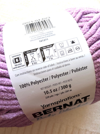 2 balls x Bernat Blanket Sparkle Yarn 300g : Planetary Purple Sparkle