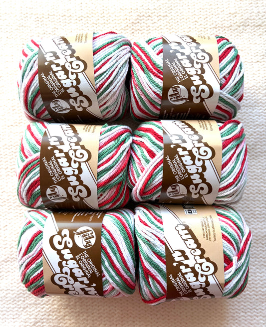 56.7g Lily Sugar 'n Cream Ombre Yarn - Mistletoe : 100% Cotton