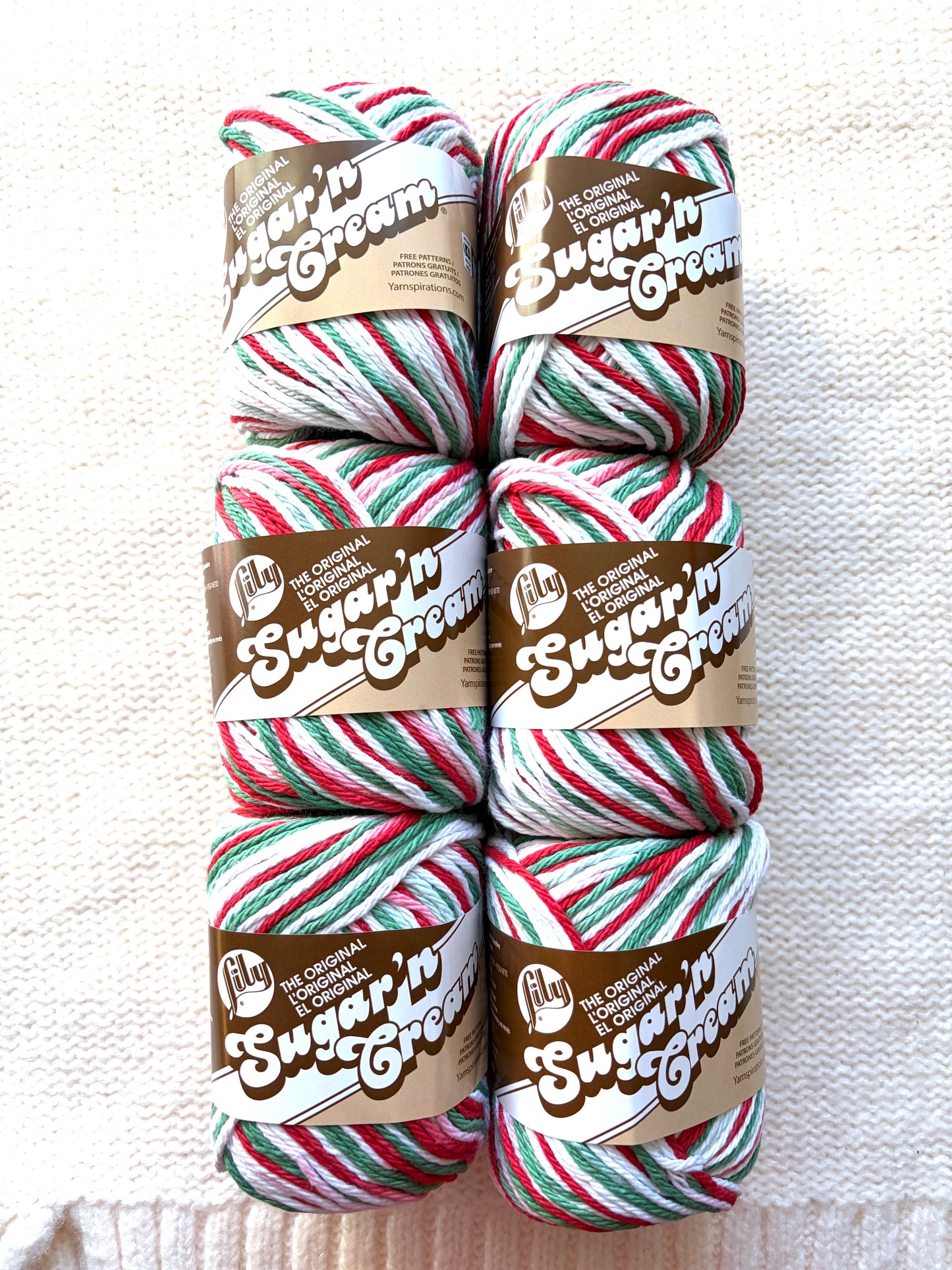 56.7g Lily Sugar 'n Cream Ombre Yarn - Mistletoe : 100% Cotton