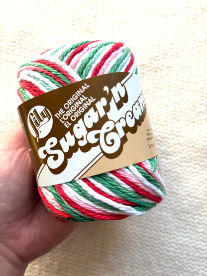56.7g Lily Sugar 'n Cream Ombre Yarn - Mistletoe : 100% Cotton