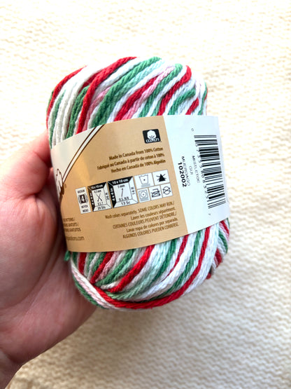 56.7g Lily Sugar 'n Cream Ombre Yarn - Mistletoe : 100% Cotton