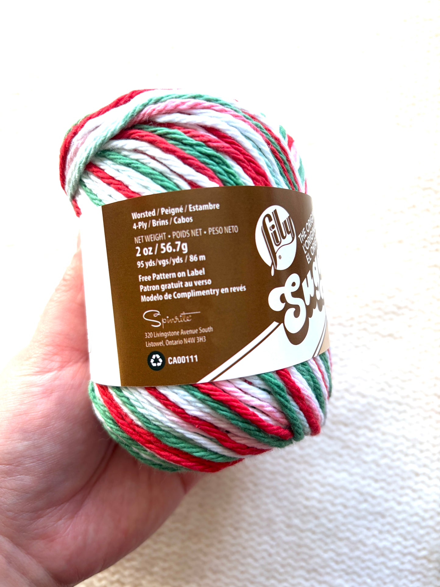 56.7g Lily Sugar 'n Cream Ombre Yarn - Mistletoe : 100% Cotton
