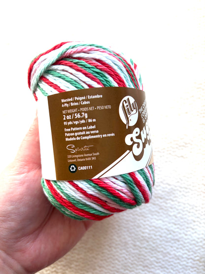 56.7g Lily Sugar 'n Cream Ombre Yarn - Mistletoe : 100% Cotton