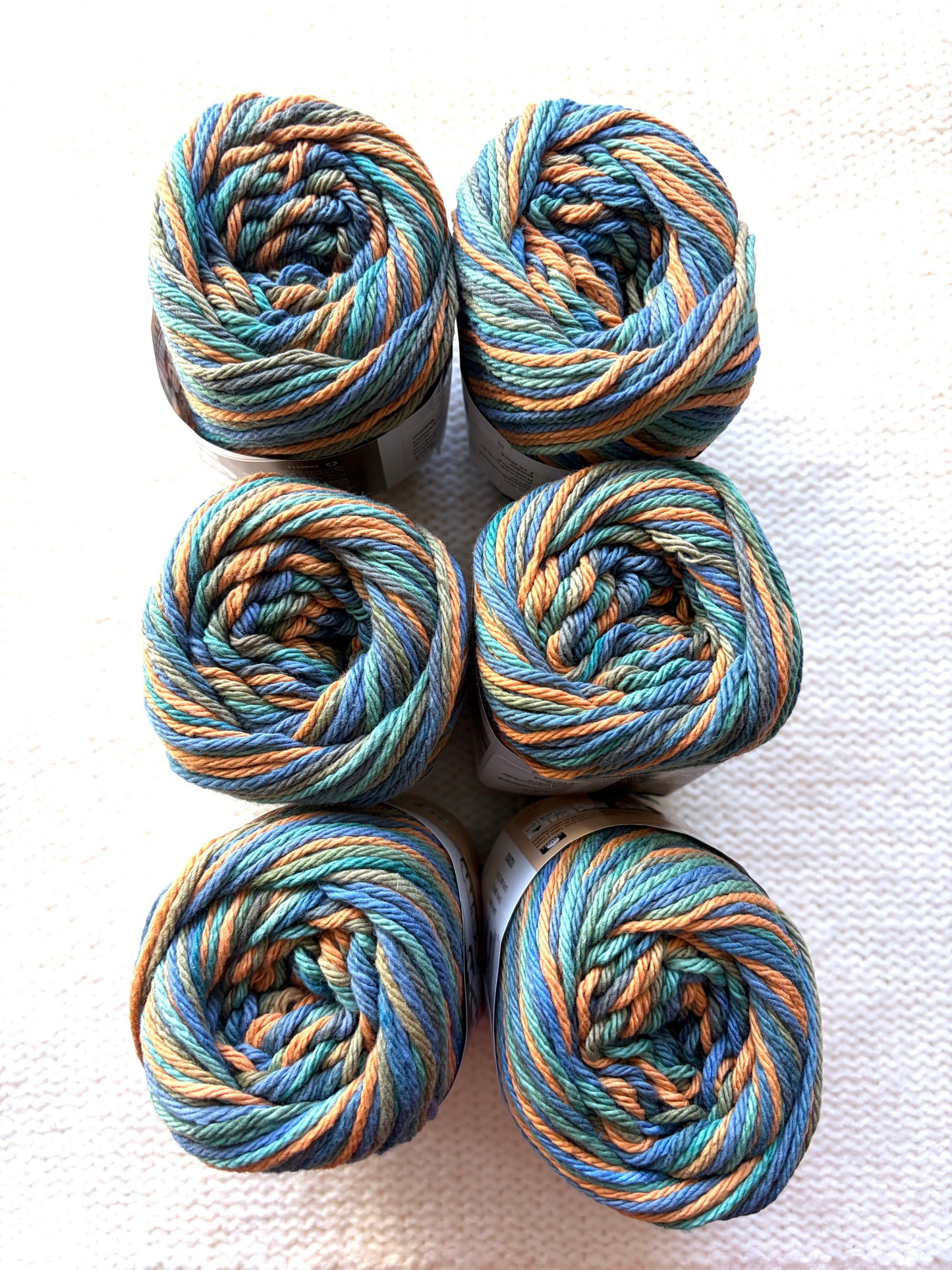 56.7g Lily Sugar 'n Cream Ombre Yarn - Capri Ombre : 100% Cotton