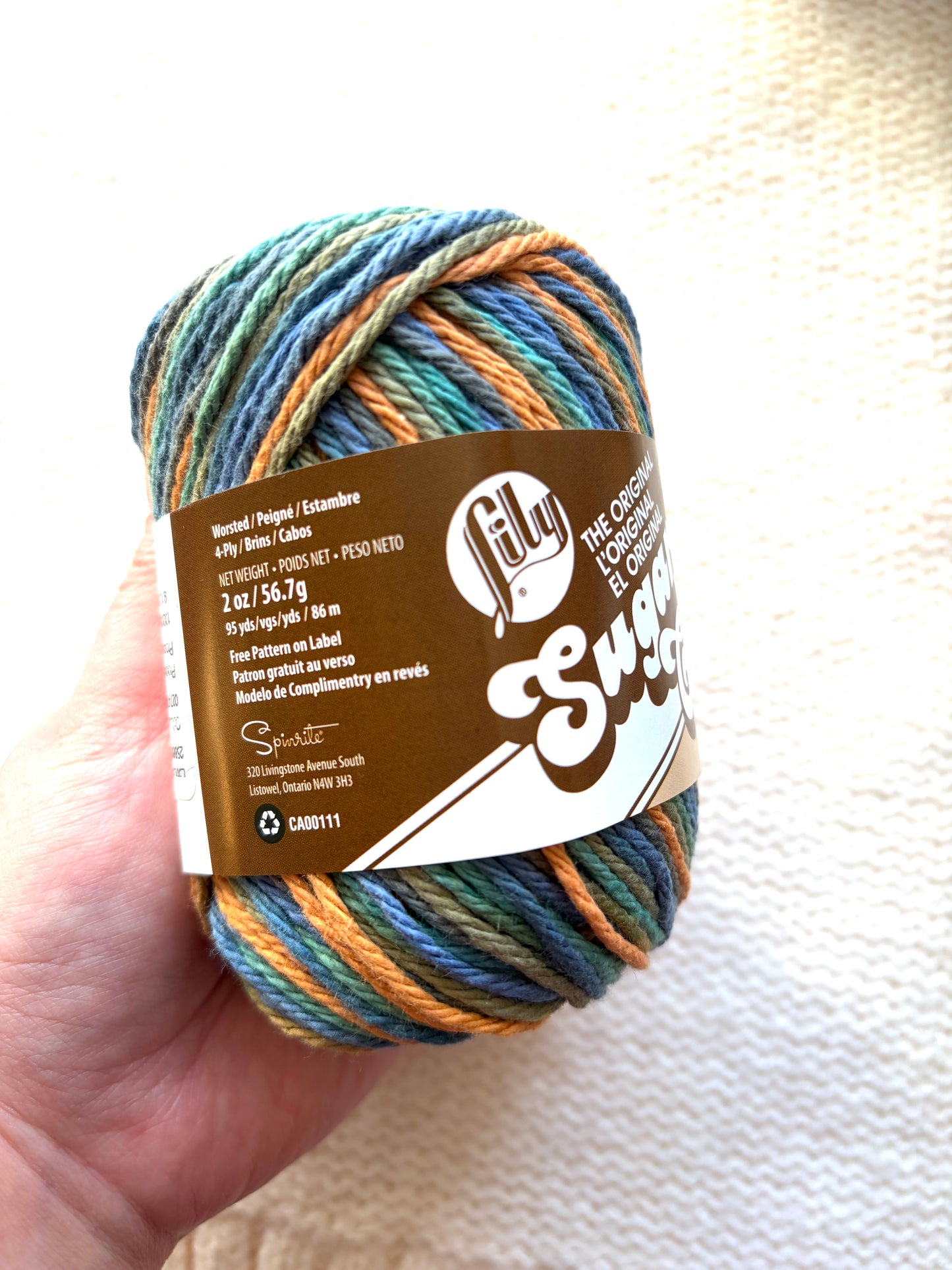 56.7g Lily Sugar 'n Cream Ombre Yarn - Capri Ombre : 100% Cotton