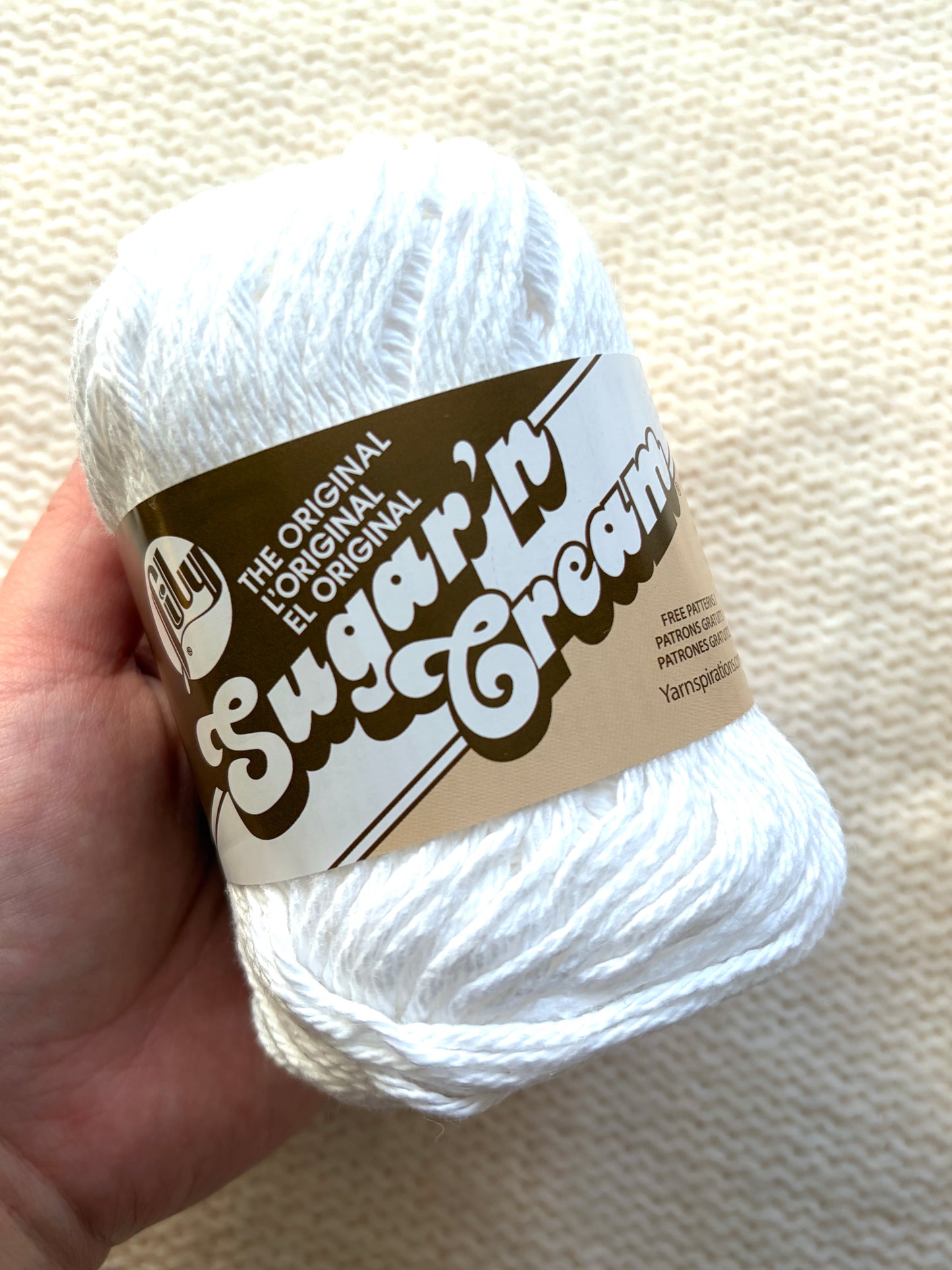 70.9g Lily Sugar 'n Cream The Original Yarn - White : 100% Cotton