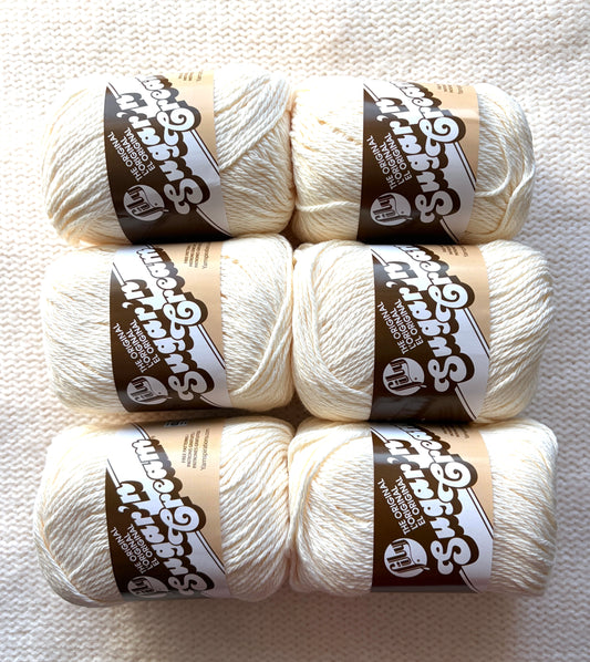 70.9g Lily Sugar 'n Cream The Original Yarn - Soft Ecru : 100% Cotton