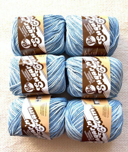 56.7g Lily Sugar 'n Cream Ombre Yarn - Faded Denim : 100% Cotton