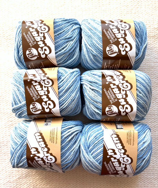 56.7g Lily Sugar 'n Cream Ombre Yarn - Faded Denim : 100% Cotton