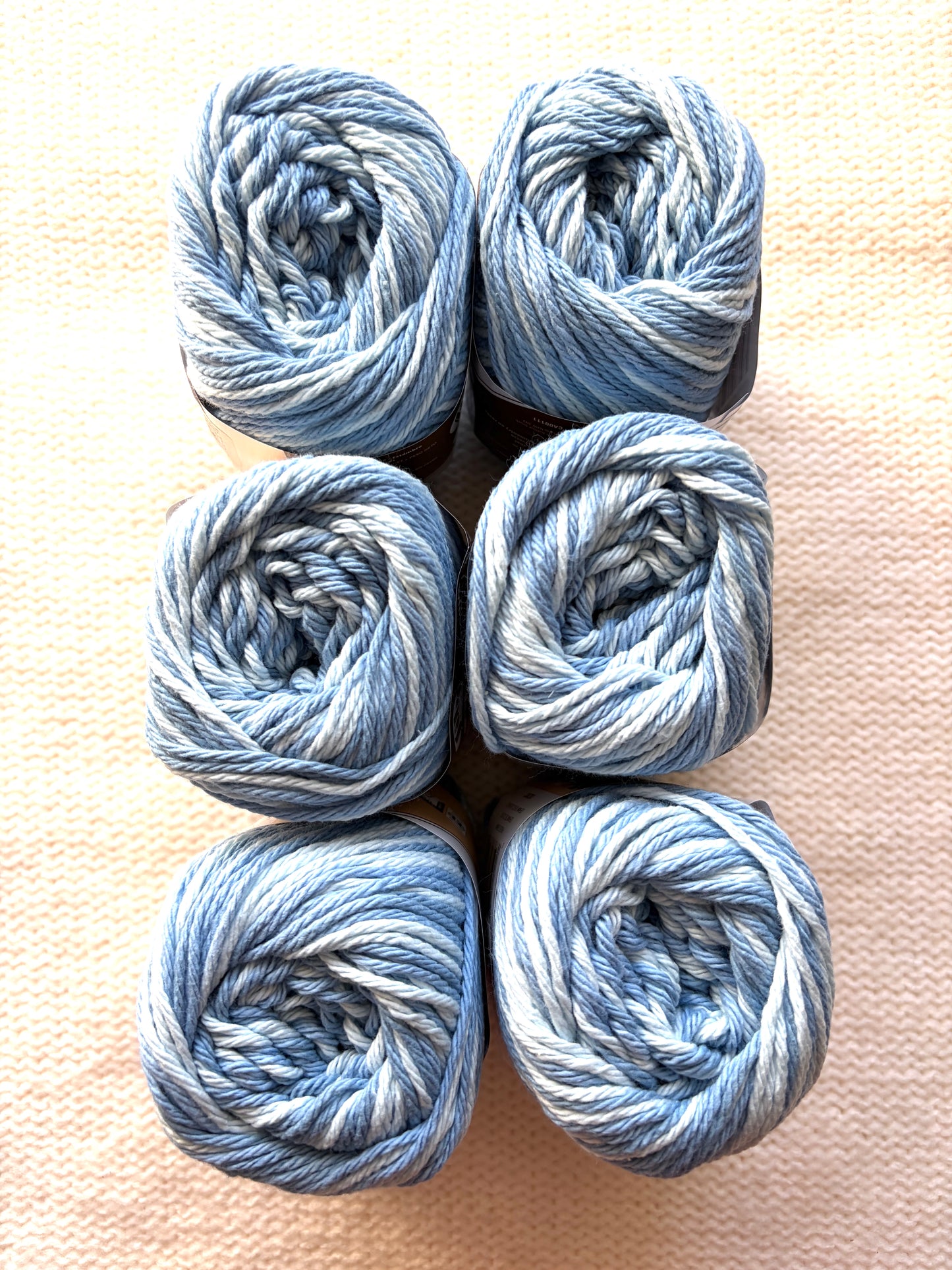 56.7g Lily Sugar 'n Cream Ombre Yarn - Faded Denim : 100% Cotton