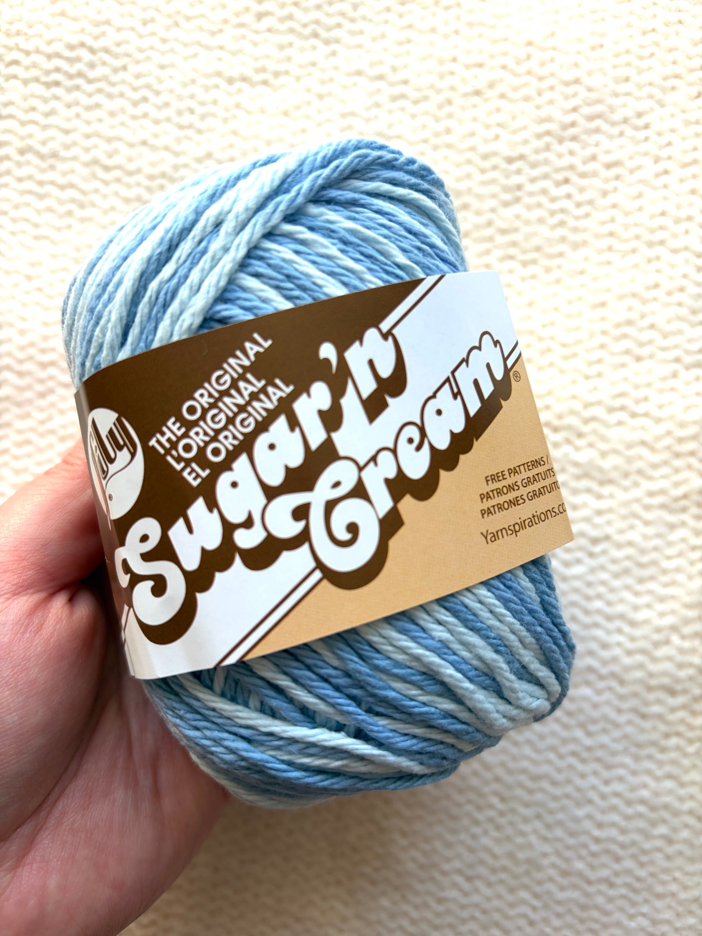 56.7g Lily Sugar 'n Cream Ombre Yarn - Faded Denim : 100% Cotton