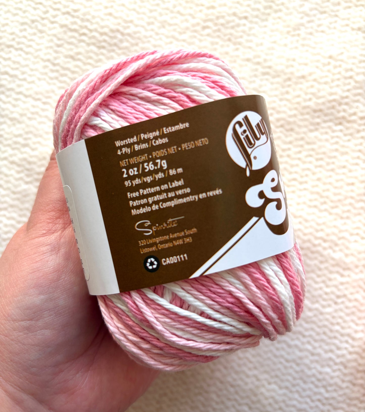 56.7g Lily Sugar 'n Cream Ombre Yarn - Strawberry : 100% Cotton