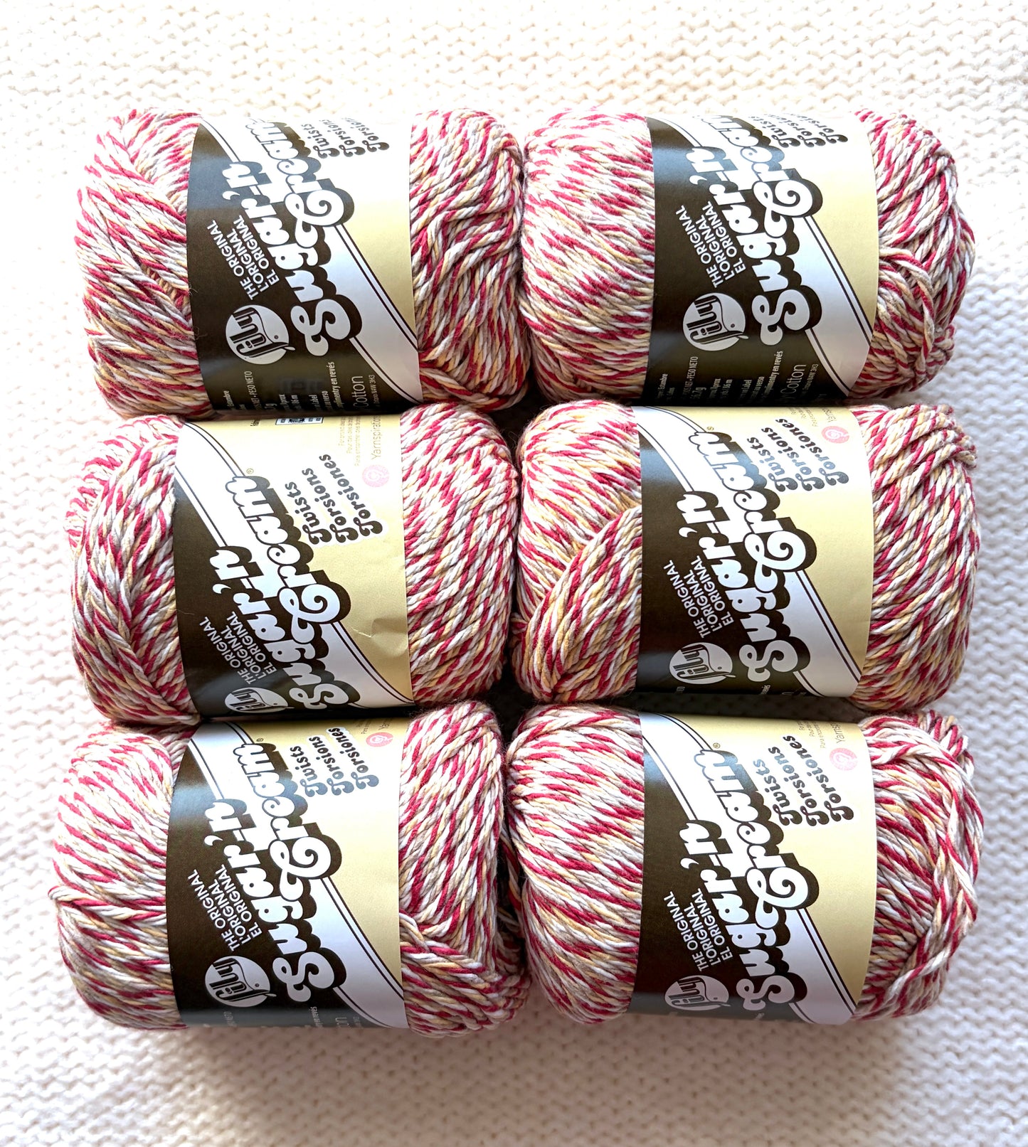 56.7g Lily Sugar 'n Cream Ombre Yarn - Barnboard Twists : 100% Cotton