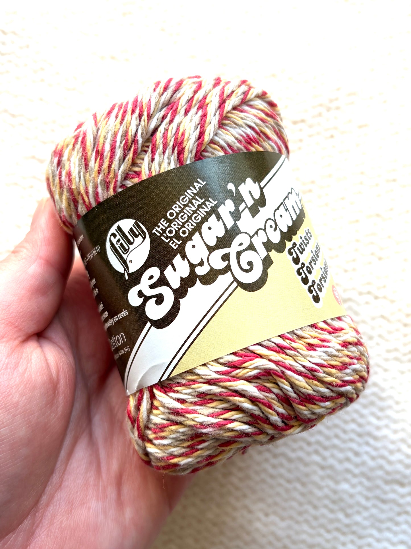 56.7g Lily Sugar 'n Cream Ombre Yarn - Barnboard Twists : 100% Cotton