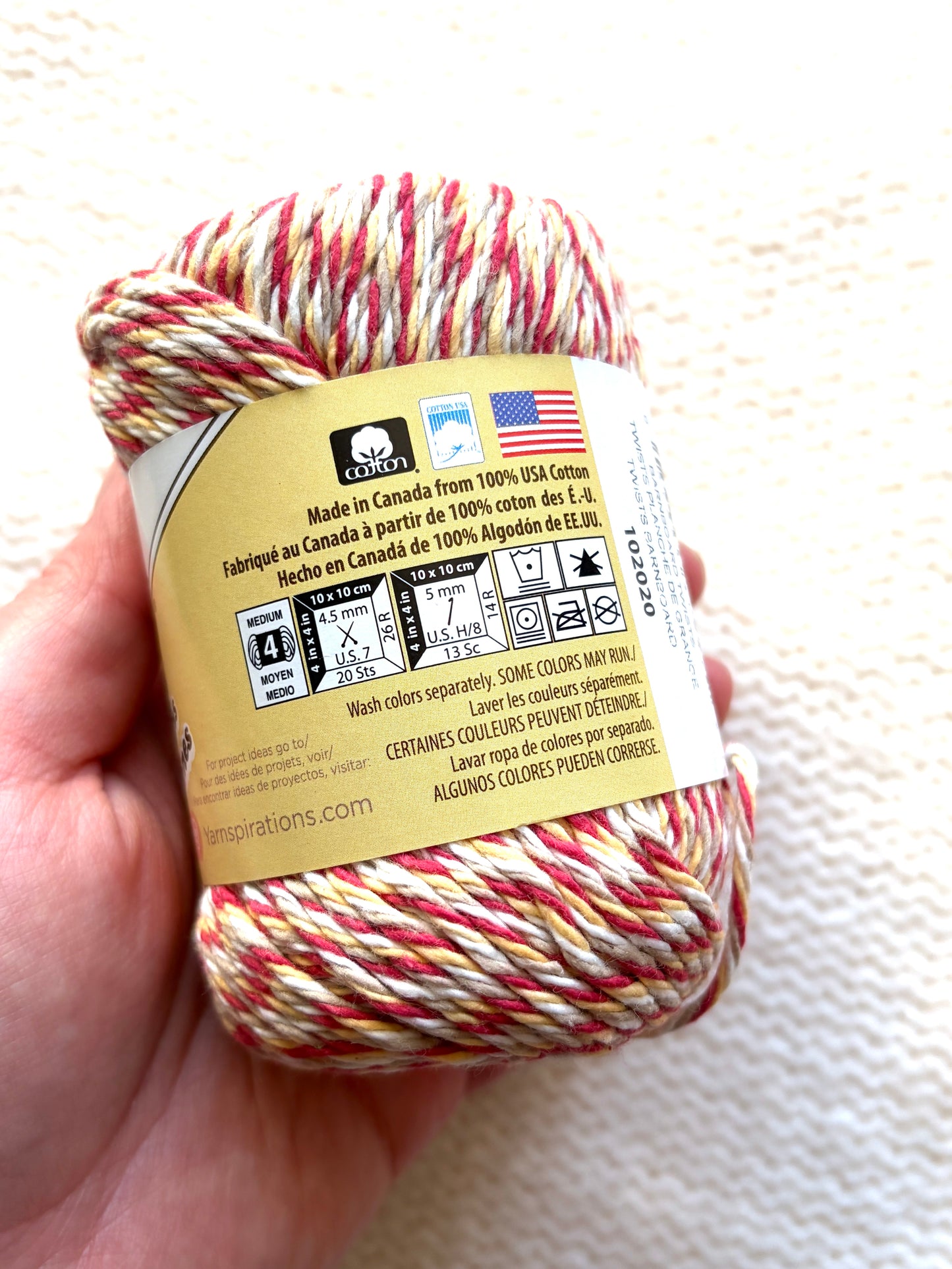 56.7g Lily Sugar 'n Cream Ombre Yarn - Barnboard Twists : 100% Cotton