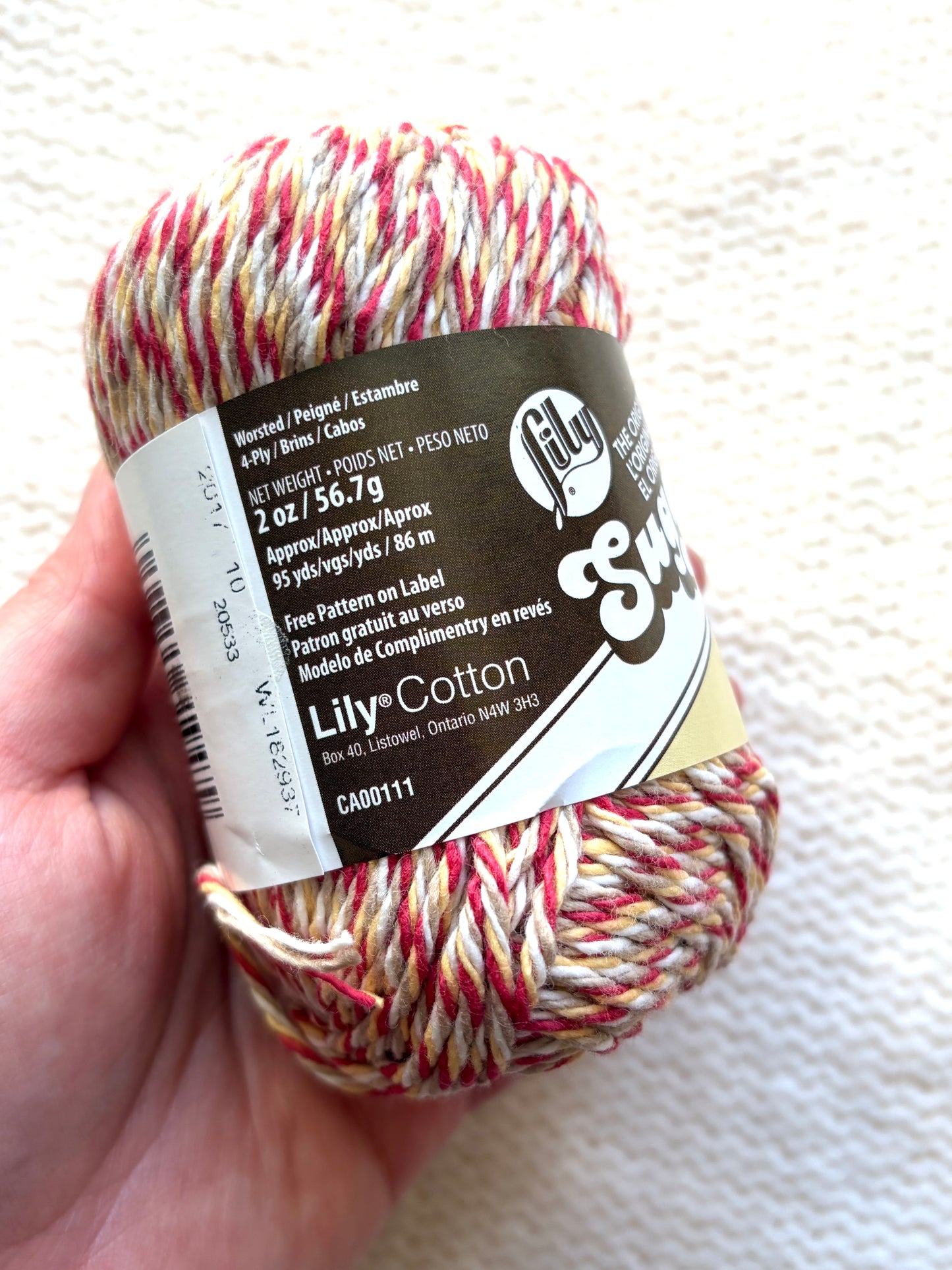 56.7g Lily Sugar 'n Cream Ombre Yarn - Barnboard Twists : 100% Cotton