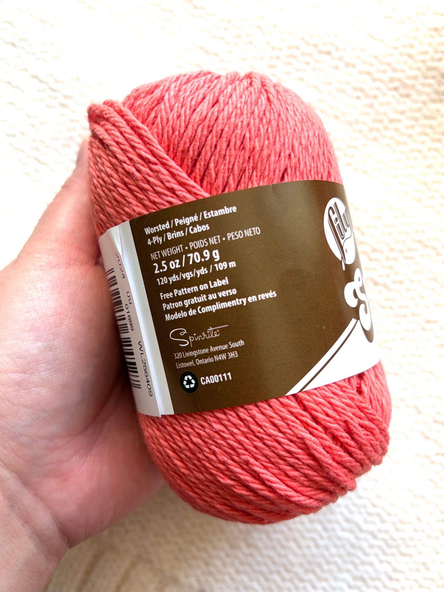 70.9g Lily Sugar 'n Cream The Original Yarn - Tangerine : 100% Cotton